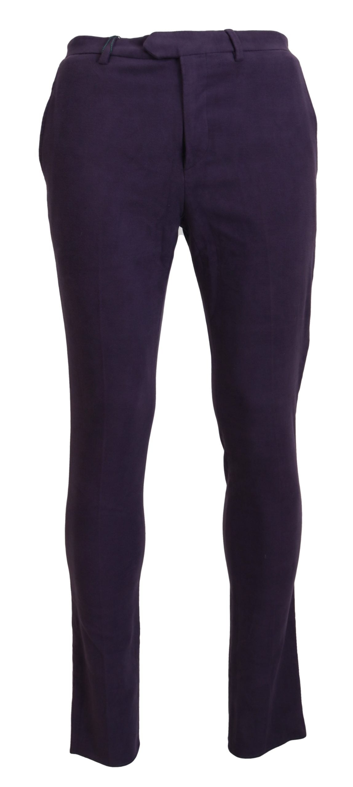 Purple Pure Cotton Tapered Mens Pants - ventzia