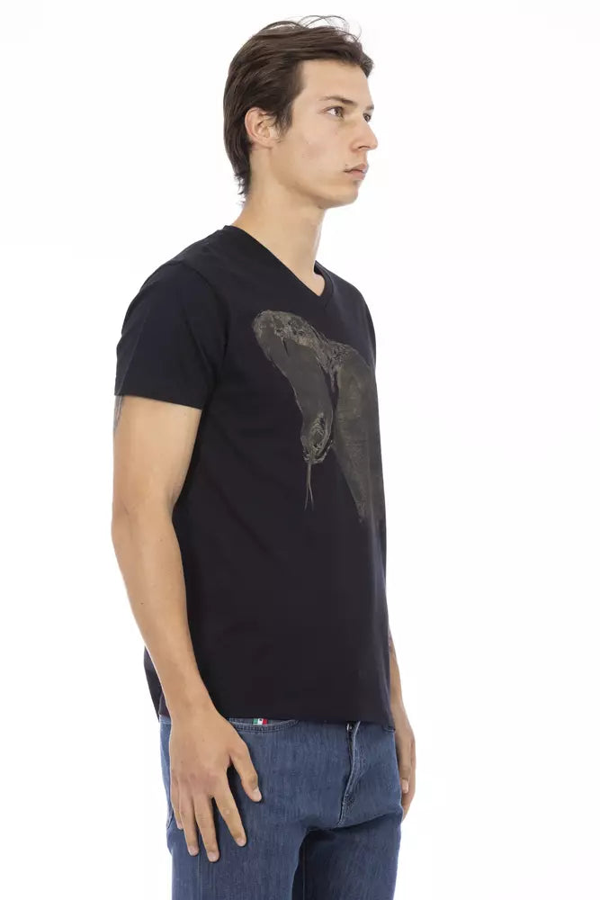 Black Cotton Men T-Shirt - ventzia