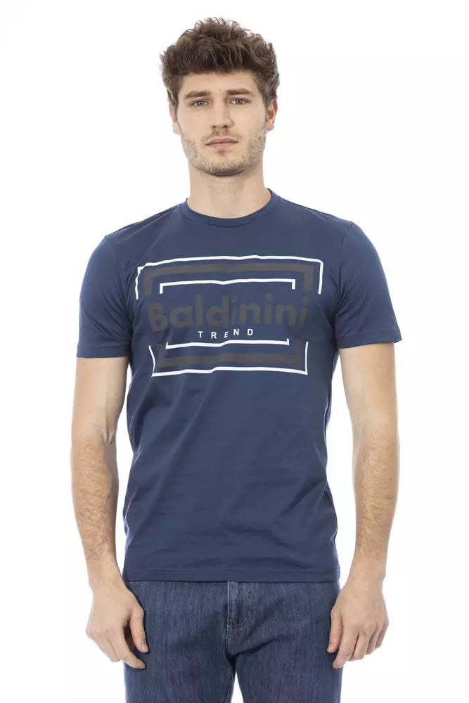 Blue Cotton Men T-Shirt - ventzia