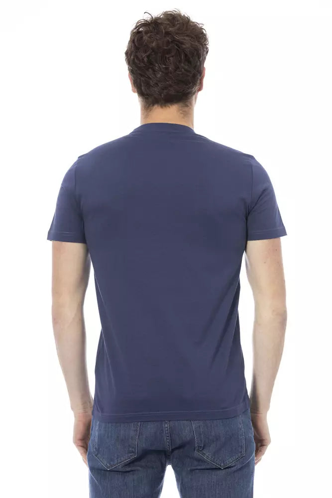 Blue Cotton Men T-Shirt - ventzia