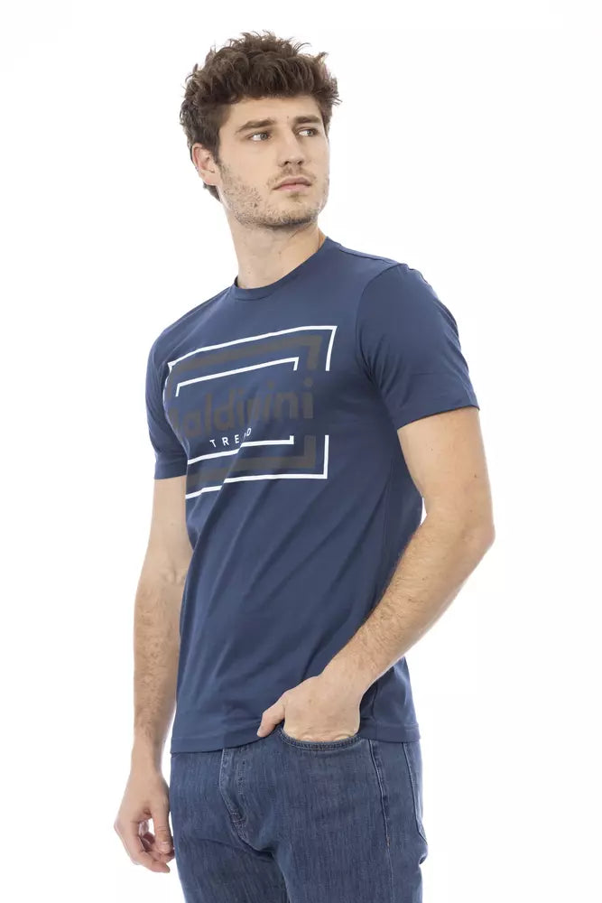Blue Cotton Men T-Shirt - ventzia