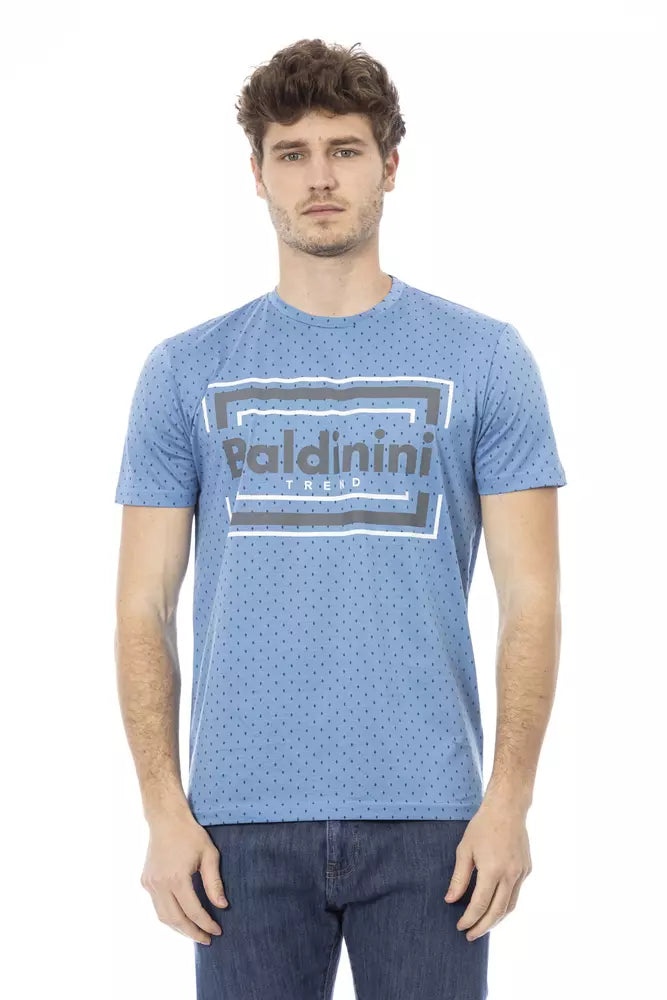 Light Blue Cotton Men T-Shirt - ventzia