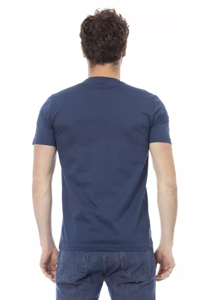 Blue Cotton Men T-Shirt - ventzia