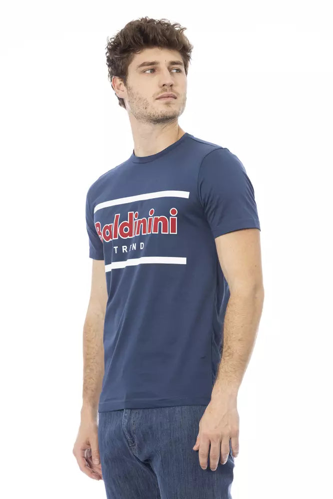 Blue Cotton Men T-Shirt - ventzia