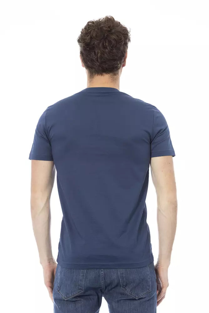 Blue Cotton Men T-Shirt - ventzia