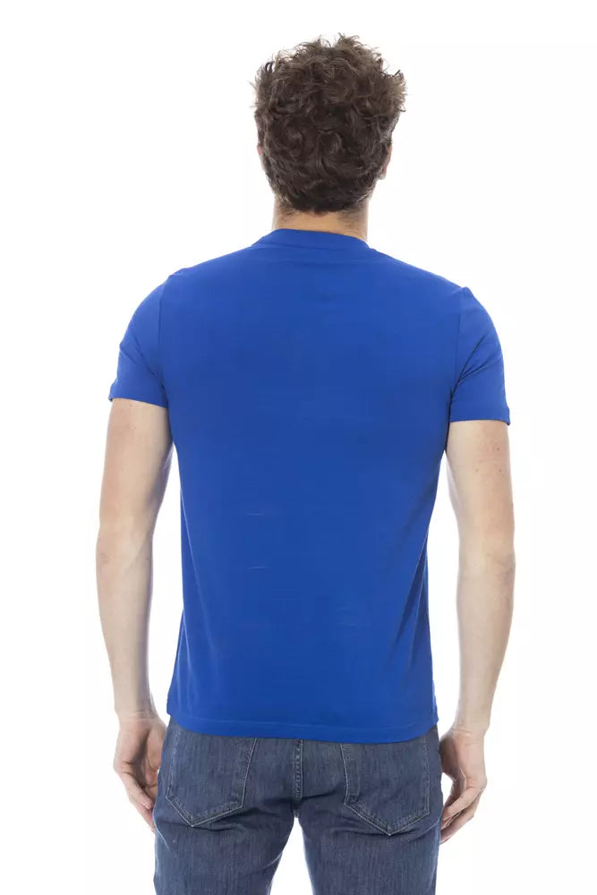 Blue Cotton Men T-Shirt - ventzia