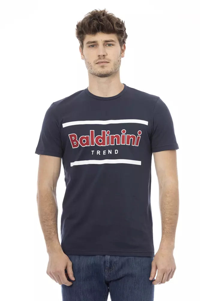Blue Cotton Men's T-Shirt - ventzia