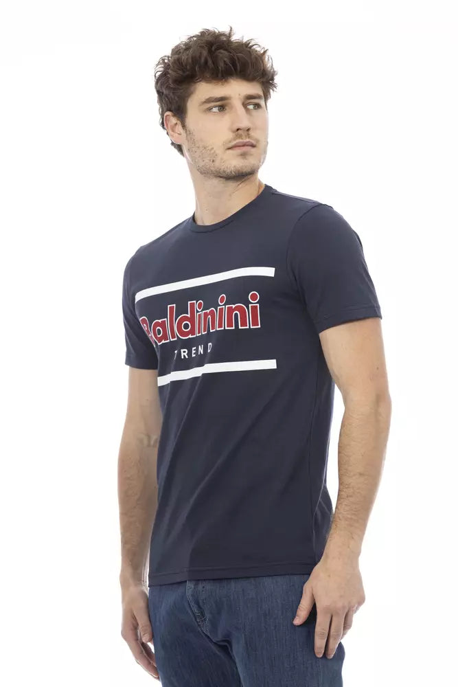 Blue Cotton Men's T-Shirt - ventzia