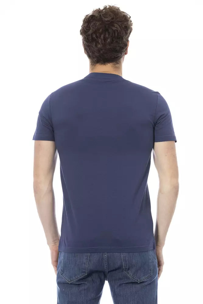 Blue Cotton Men T-Shirt - ventzia
