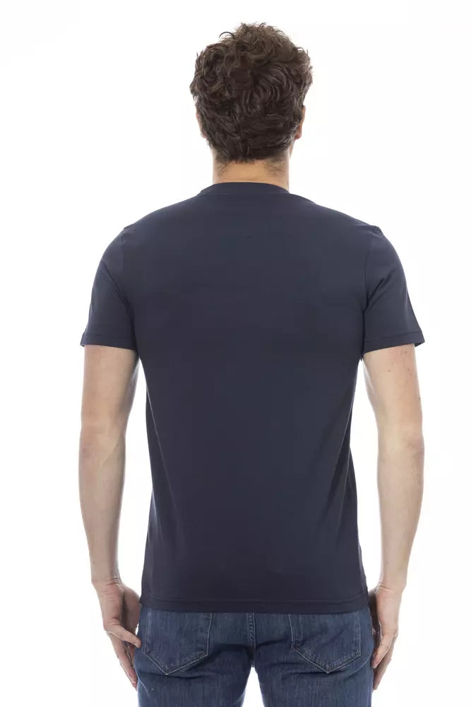 Blue Cotton Men's T-Shirt - ventzia