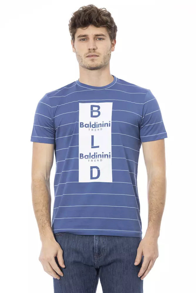 Blue Cotton Men T-Shirt - ventzia