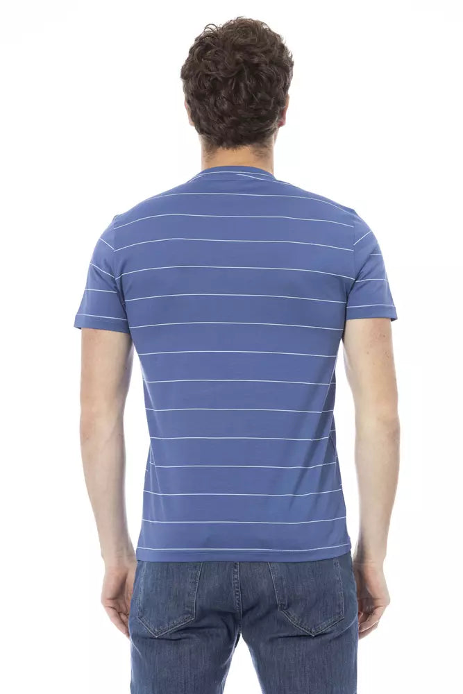Blue Cotton Men T-Shirt - ventzia