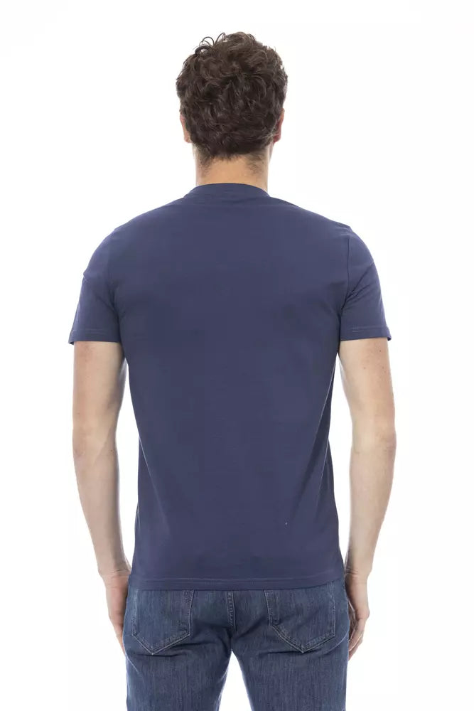 Blue Cotton Men T-Shirt - ventzia