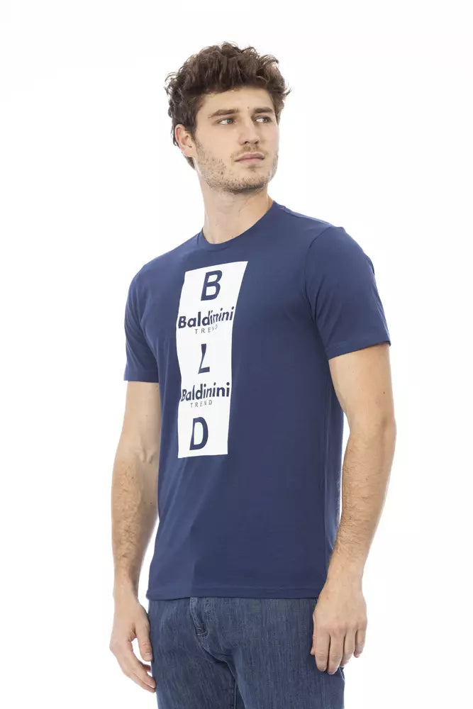 Blue Cotton Men T-Shirt - ventzia