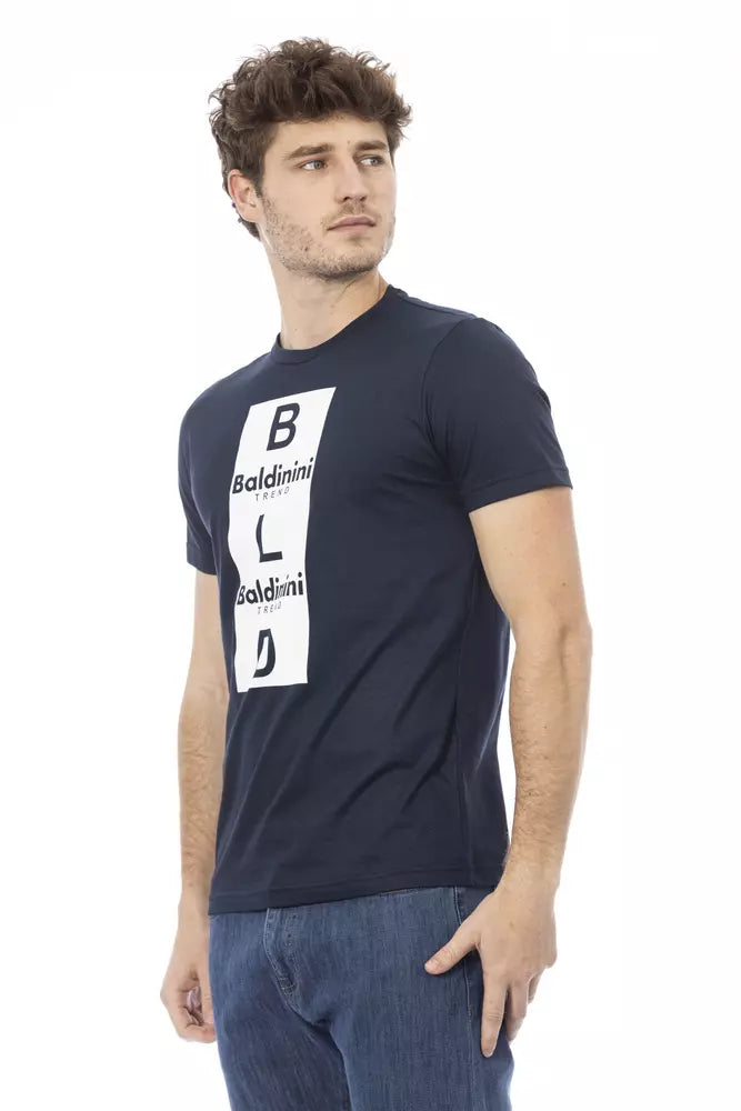 Blue Cotton Men T-Shirt - ventzia