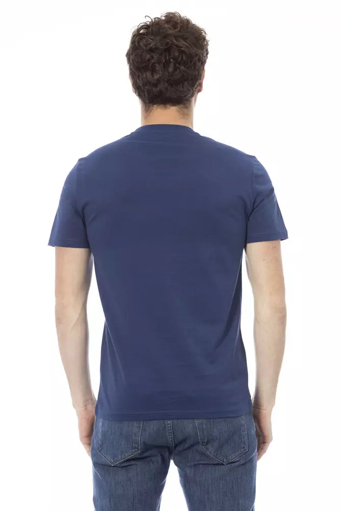 Blue Cotton Men T-Shirt - ventzia