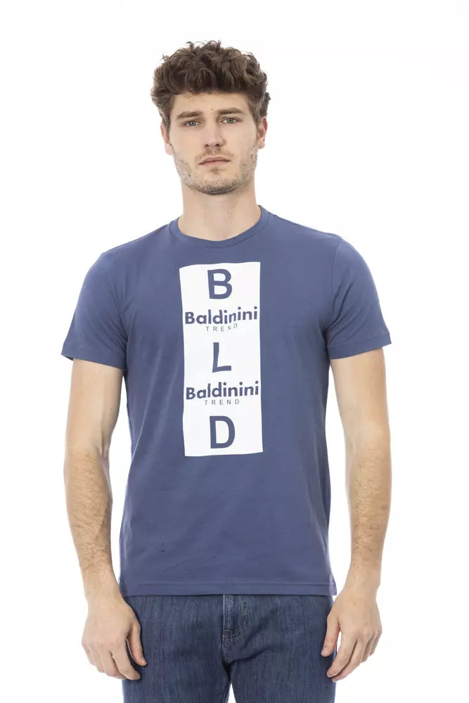 Blue Cotton Men T-Shirt - ventzia