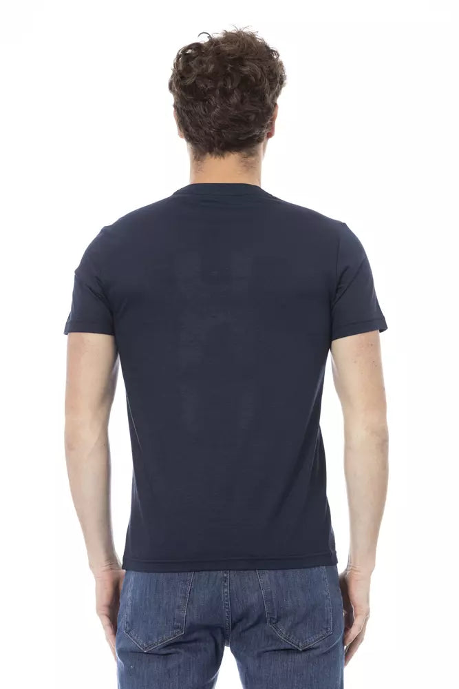 Blue Cotton Men T-Shirt - ventzia