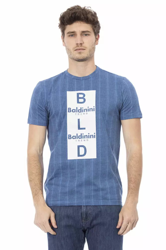 Light Blue Cotton Men T-Shirt - ventzia