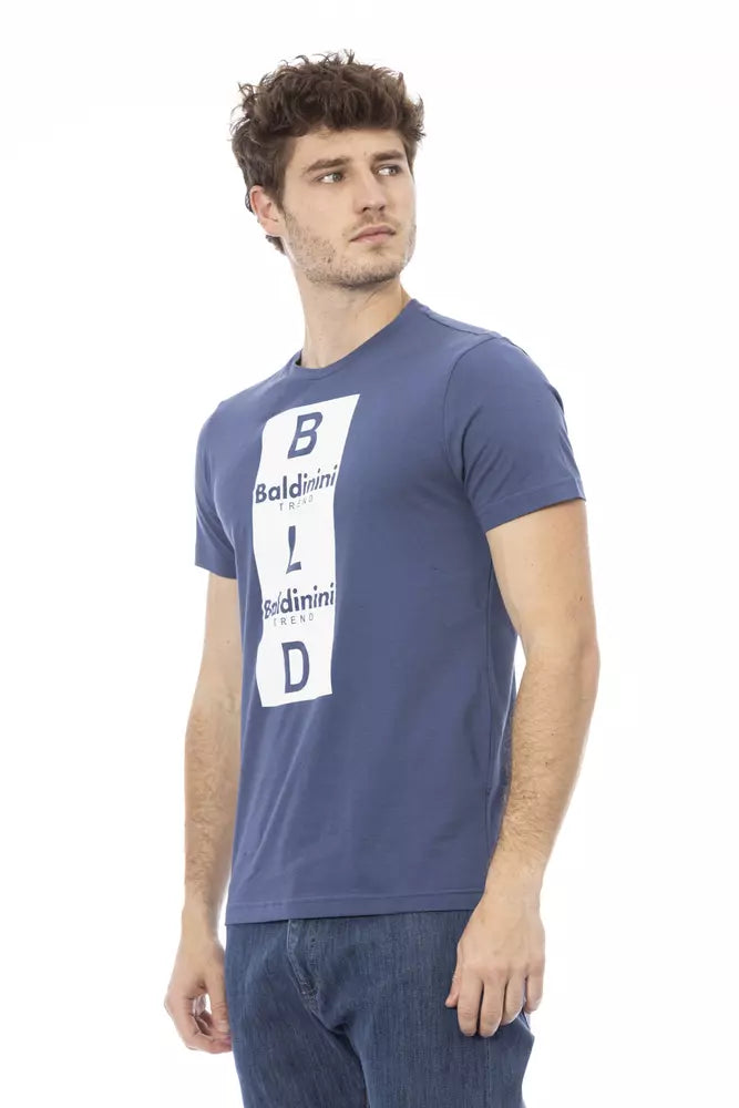 Blue Cotton Men T-Shirt - ventzia