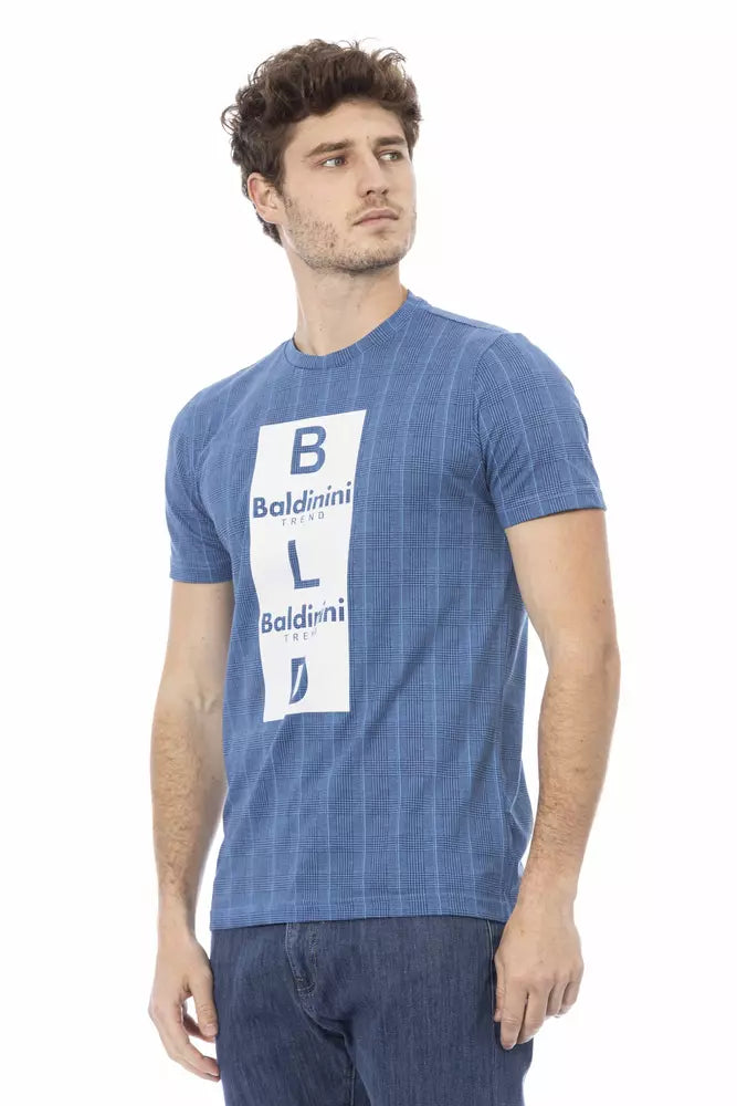 Light Blue Cotton Men T-Shirt - ventzia