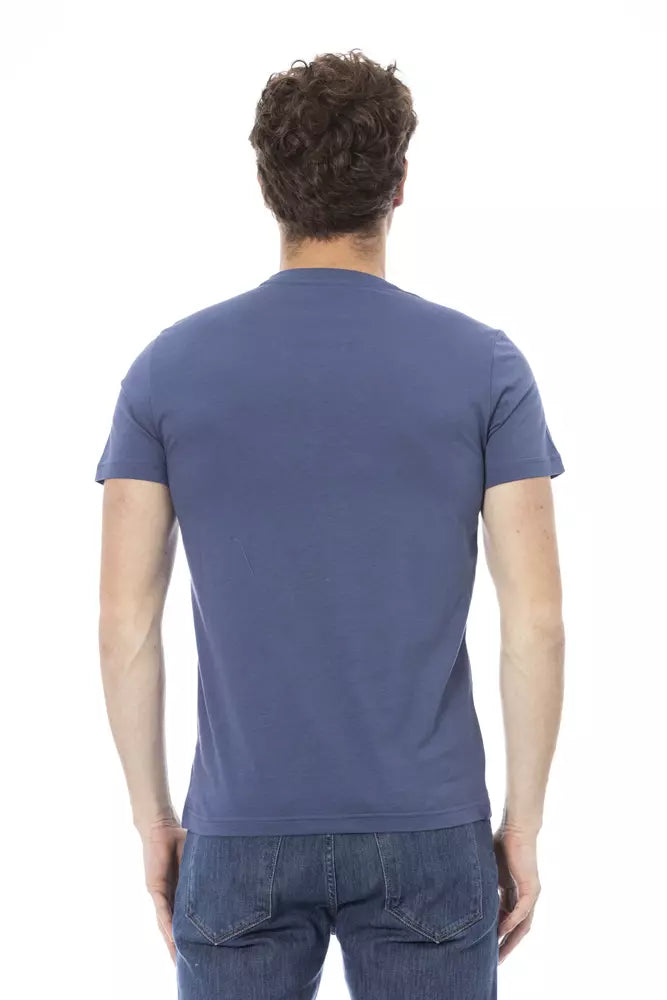 Blue Cotton Men T-Shirt - ventzia