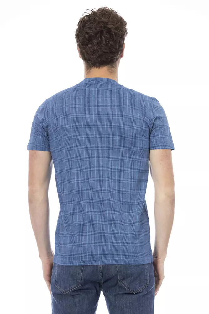 Light Blue Cotton Men T-Shirt - ventzia