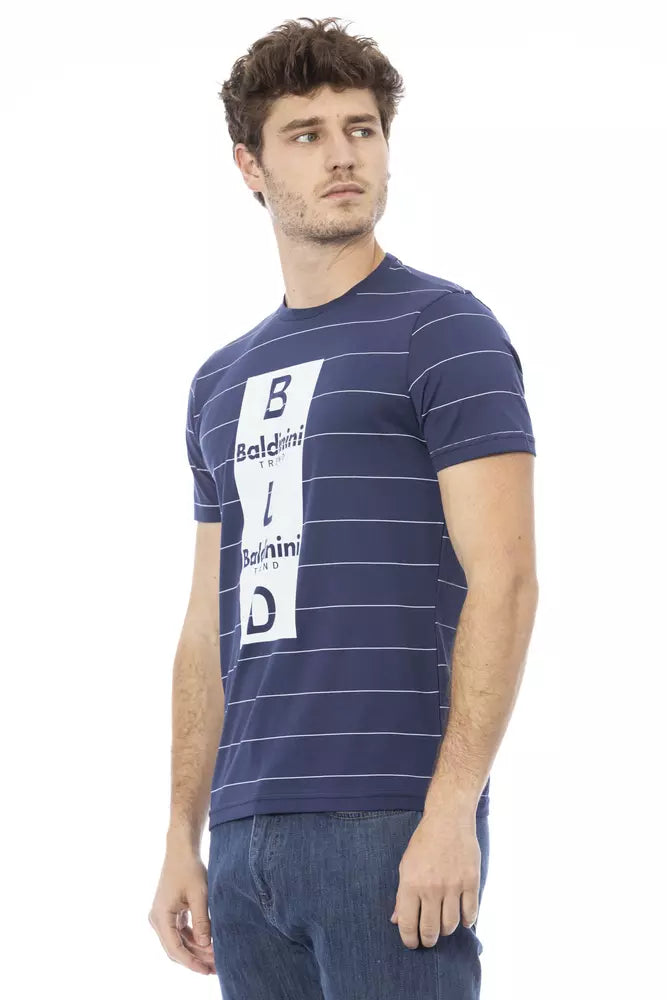 Blue Cotton Men T-Shirt - ventzia
