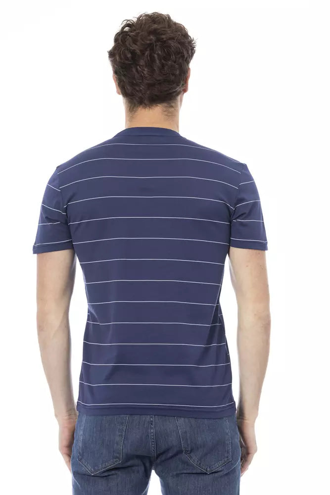 Blue Cotton Men T-Shirt - ventzia