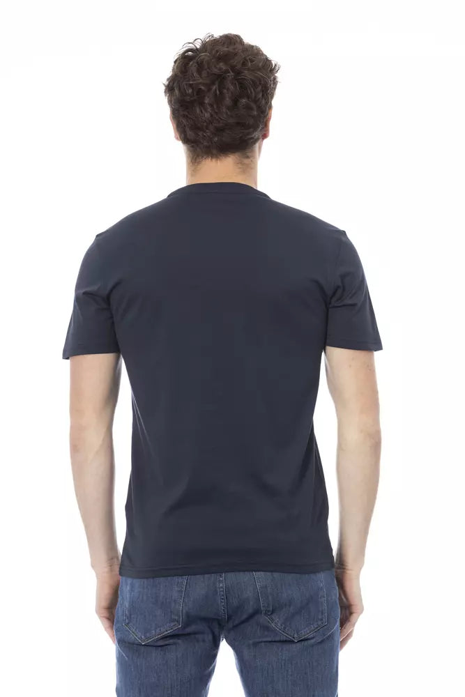 Blue Cotton Men's T-Shirt - ventzia
