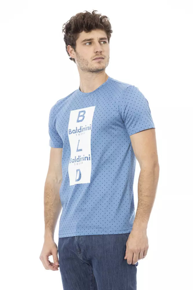 Light Blue Cotton Men T-Shirt - ventzia