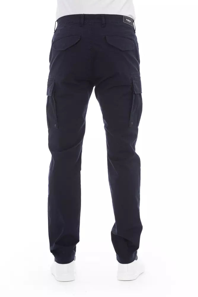 Blue Cotton Men Cargo Trouser - ventzia