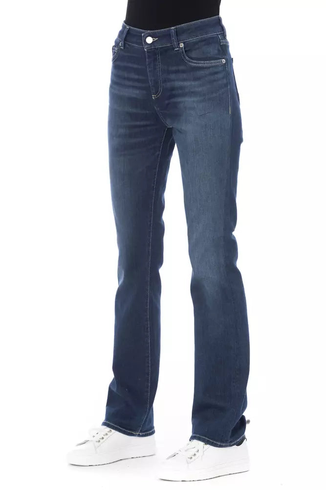 Blue Cotton Women Jeans - ventzia