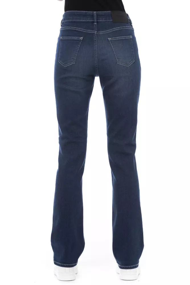 Blue Cotton Women Jeans - ventzia