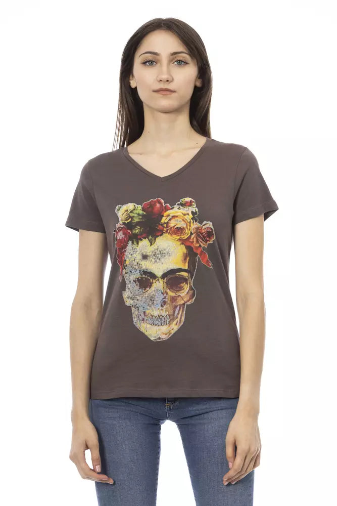 Brown Cotton Women Top - ventzia
