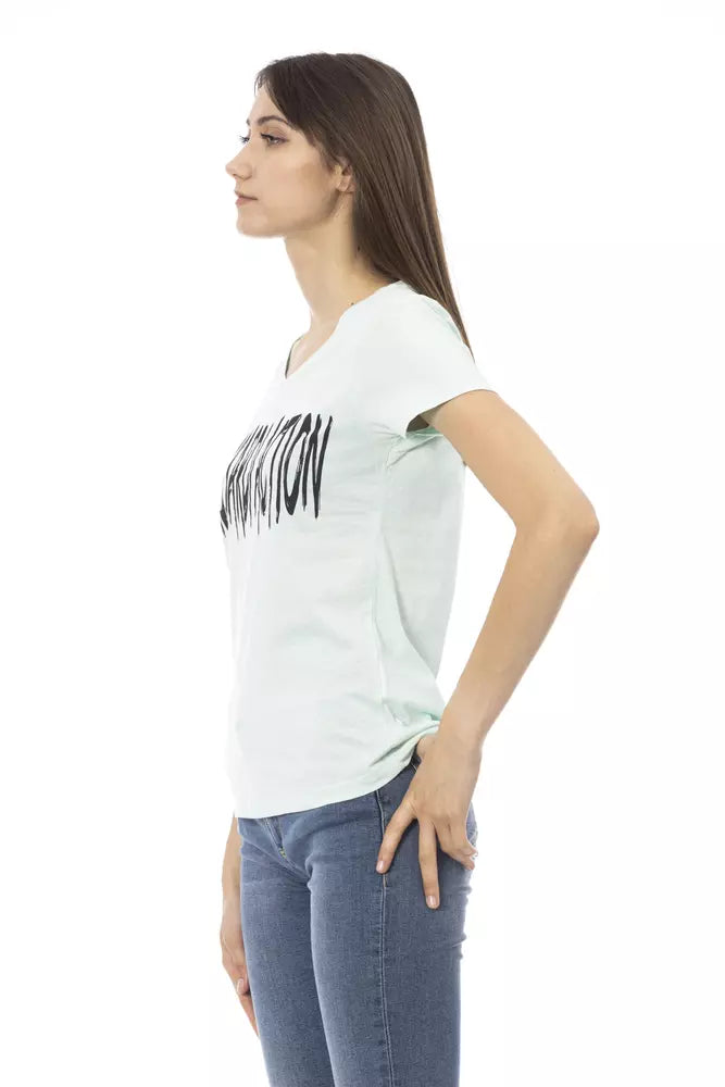 Light Blue Cotton Women Top - ventzia