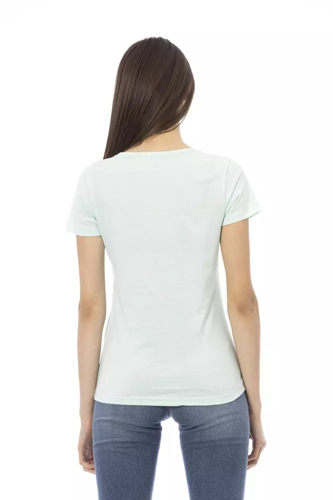 Light Blue Cotton Women Top - ventzia