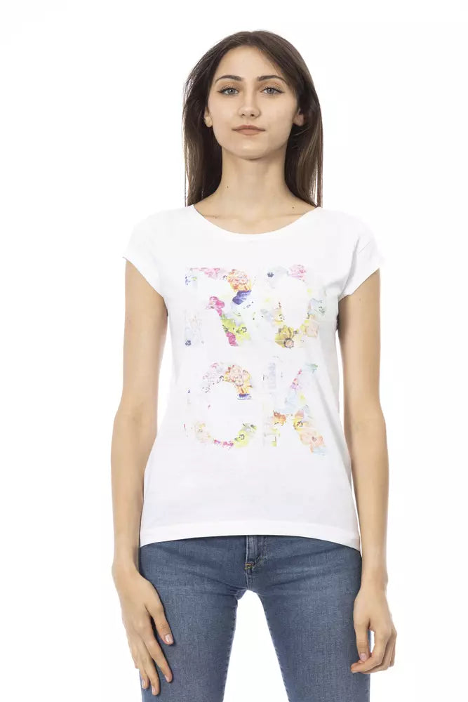 White Cotton Women T-Shirt - ventzia