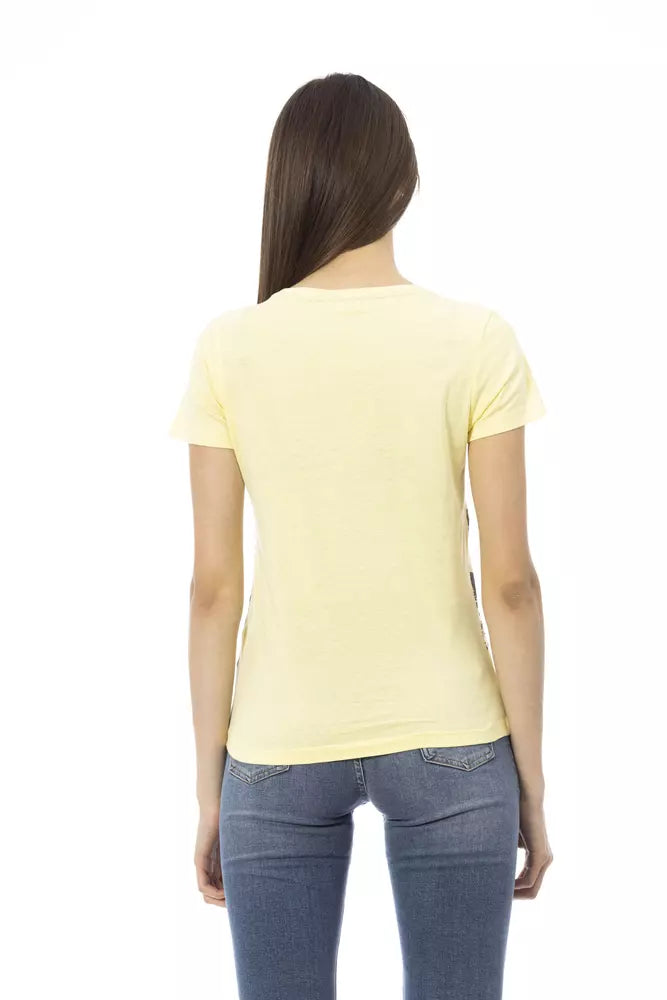 Yellow Cotton Women T-Shirt - ventzia