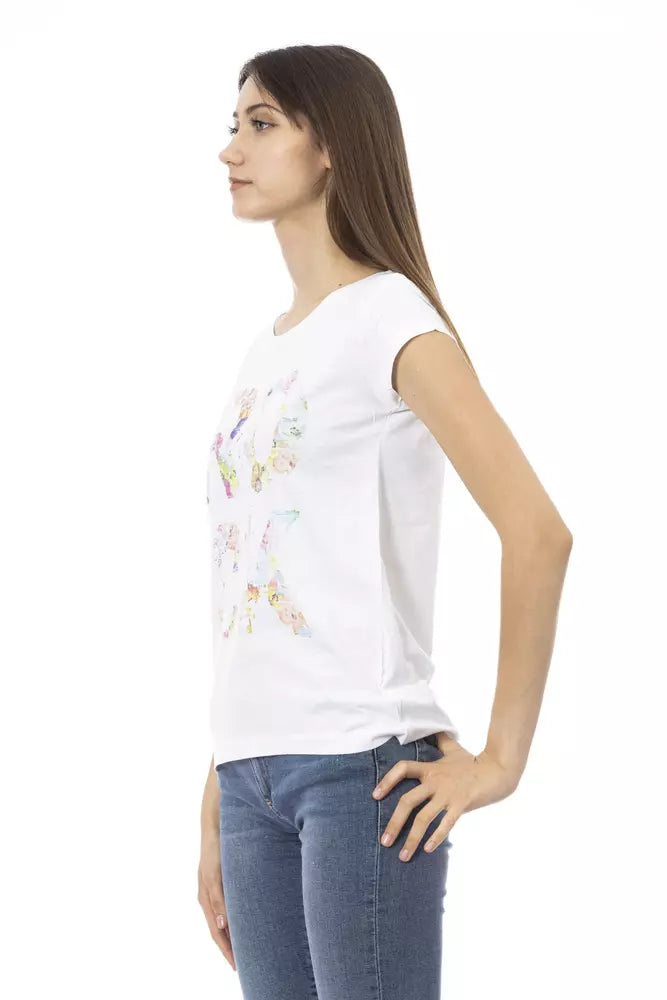 White Cotton Women T-Shirt - ventzia