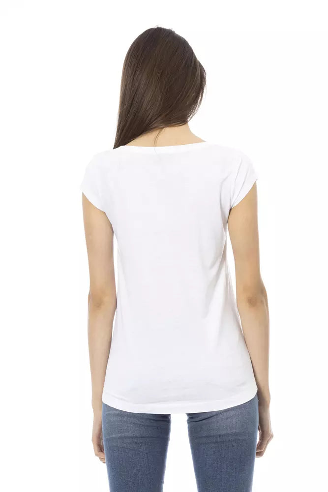 White Cotton Women T-Shirt - ventzia