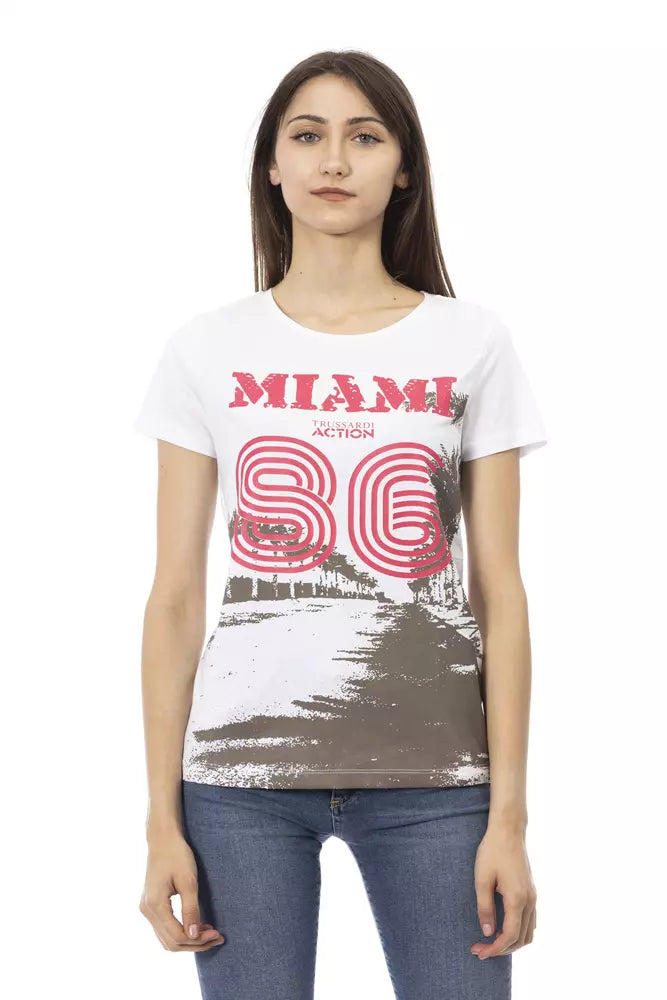 White Cotton Women T-Shirt - ventzia