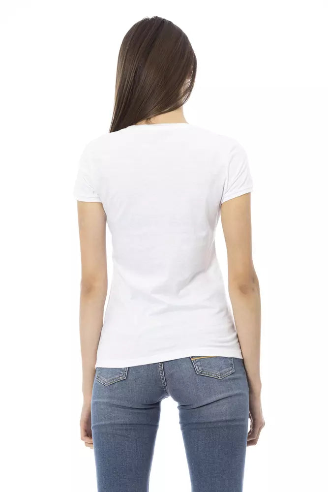 White Cotton Women T-Shirt - ventzia