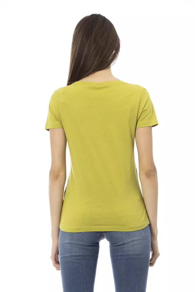 "Green Cotton Women T-Shirt" - ventzia