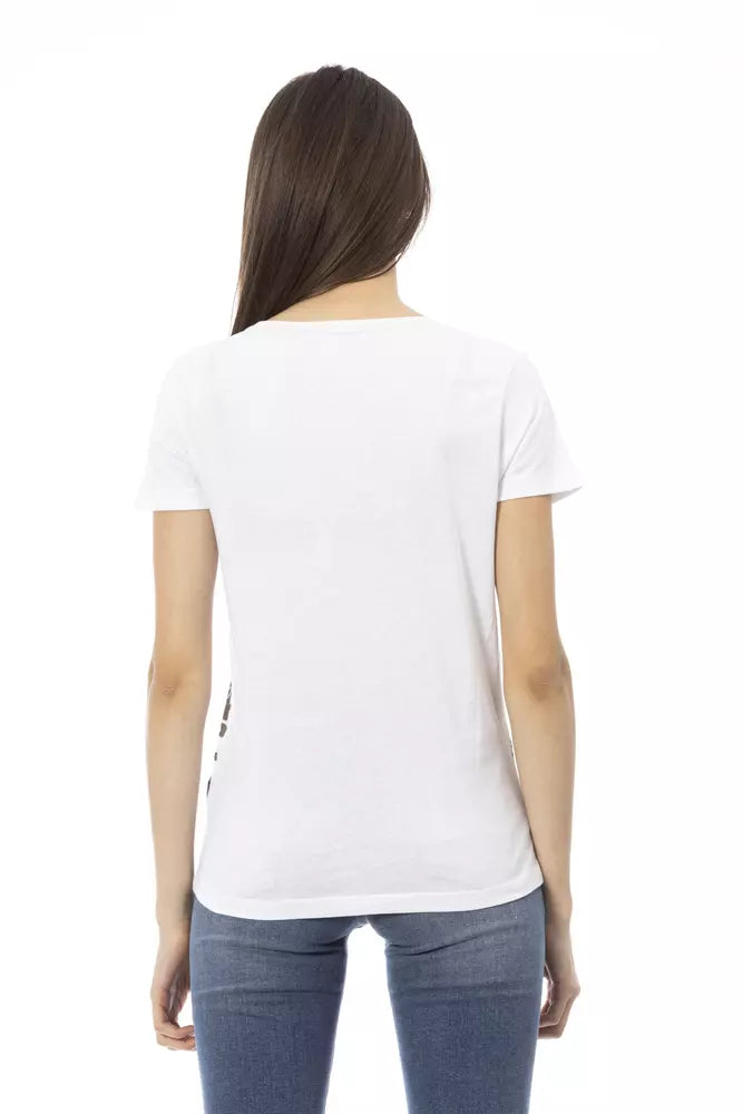 White Cotton Women T-Shirt - ventzia