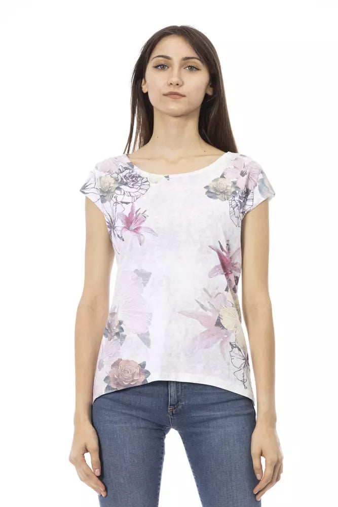 White Cotton Women T-Shirt - ventzia