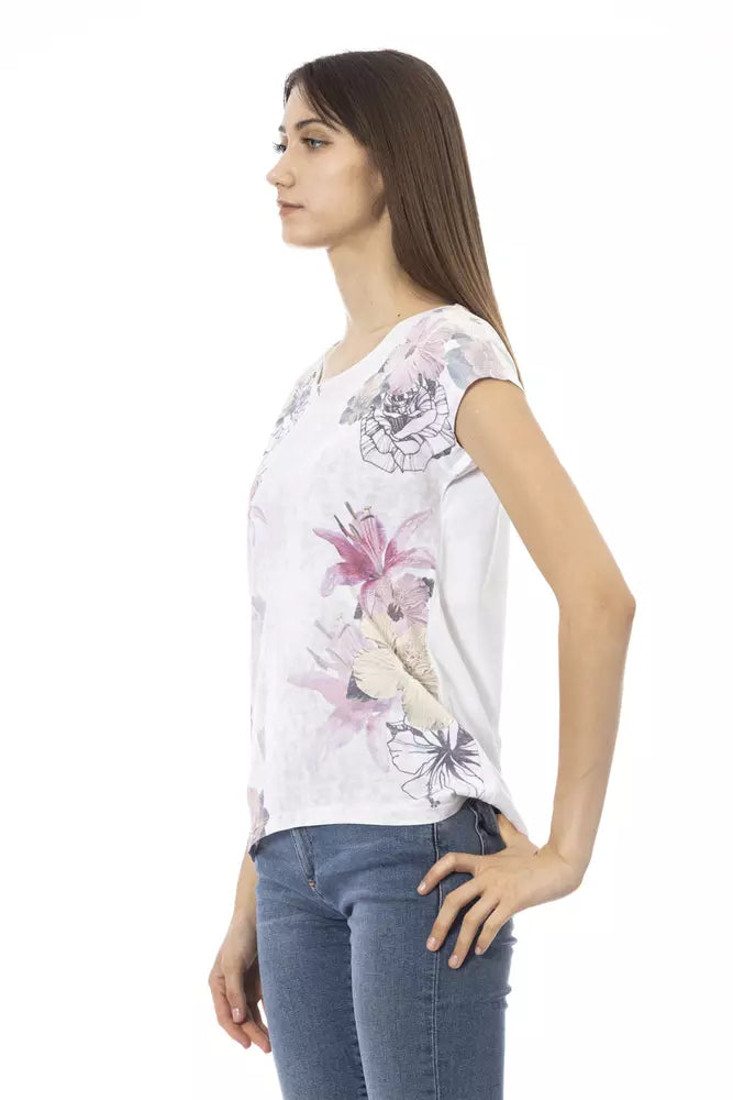 White Cotton Women T-Shirt - ventzia