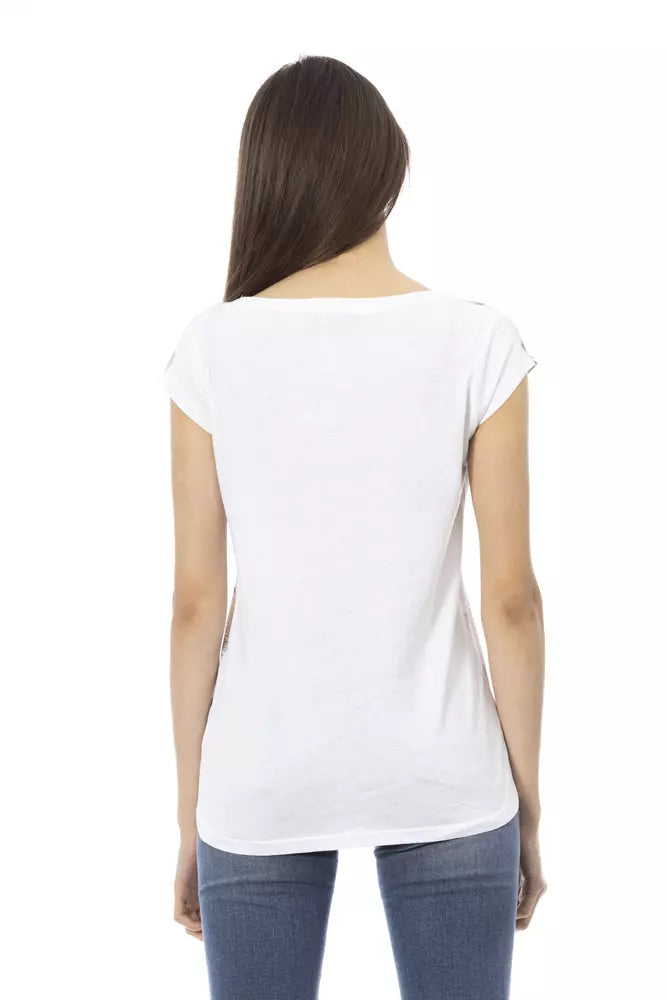 White Cotton Women T-Shirt - ventzia