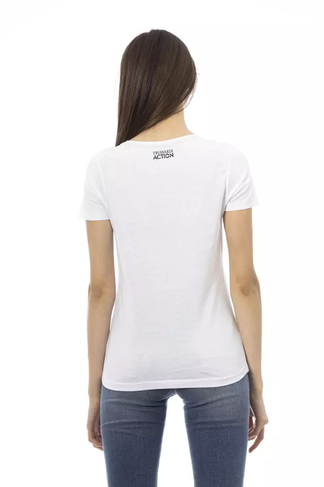 White Cotton Women T-Shirt - ventzia