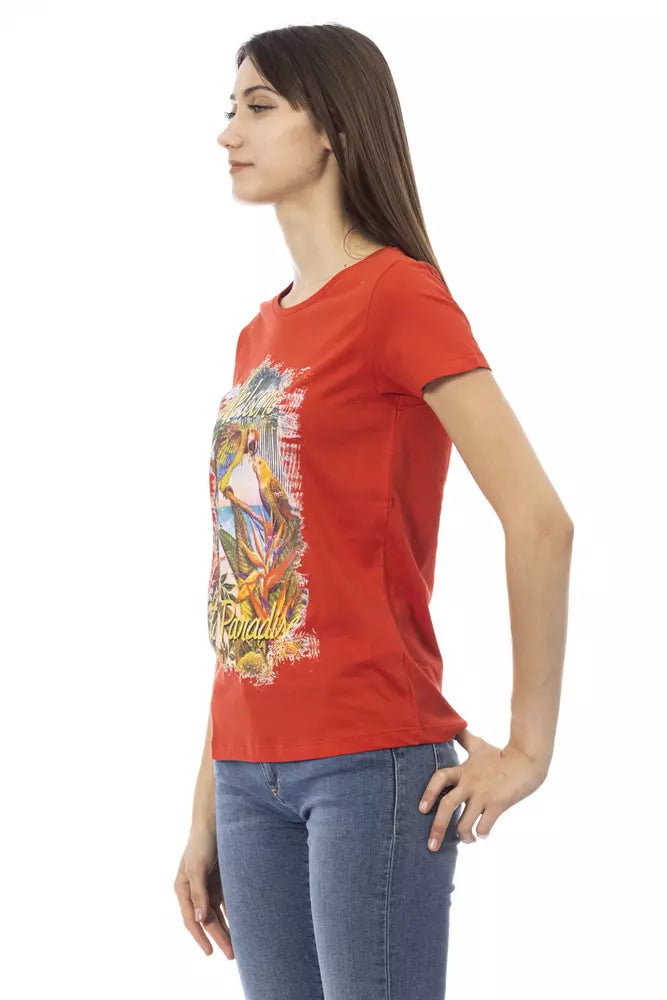 Red Cotton Women T-Shirt - ventzia